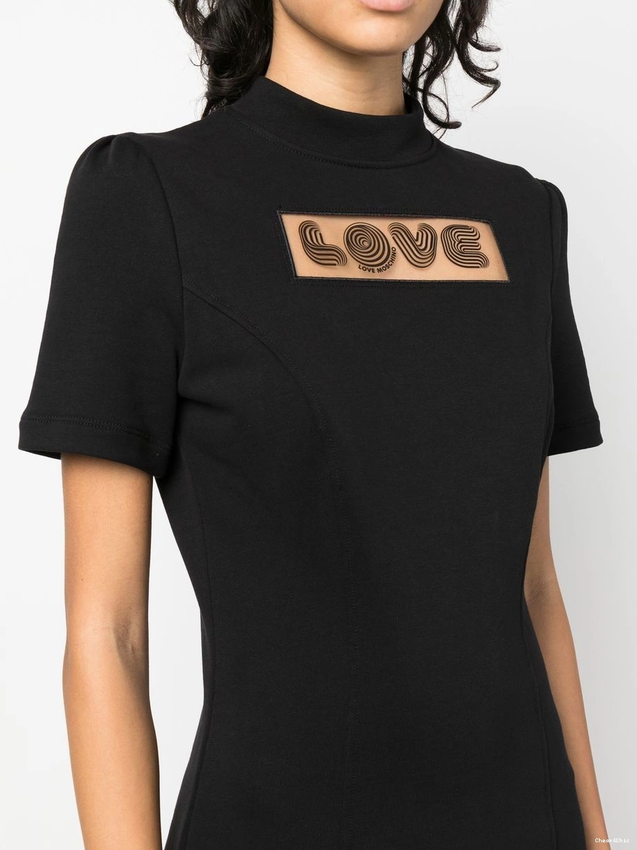 Cheap Moschino short-sleeve Love dress slogan-print Women 0428